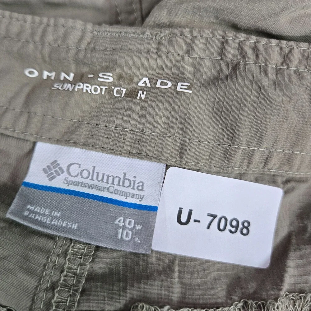 Columbia Men Shorts 40 Beige Chino Omni Shade Cargo‎ Pockets Nylon 9 in Inseam